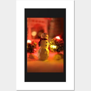 Christmas Village Snowman Posters and Art